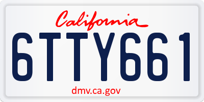 CA license plate 6TTY661