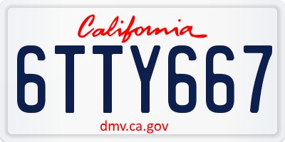 CA license plate 6TTY667