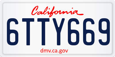 CA license plate 6TTY669