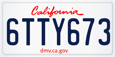 CA license plate 6TTY673