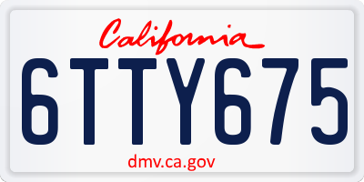 CA license plate 6TTY675
