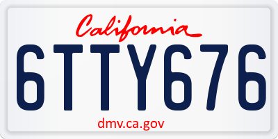 CA license plate 6TTY676