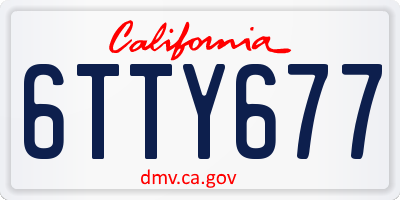 CA license plate 6TTY677