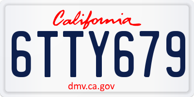 CA license plate 6TTY679