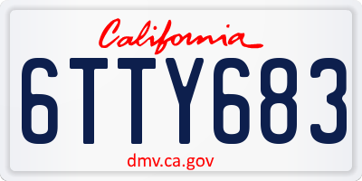 CA license plate 6TTY683