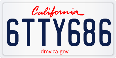 CA license plate 6TTY686
