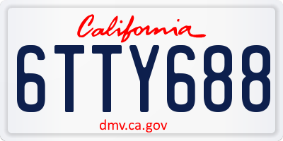 CA license plate 6TTY688