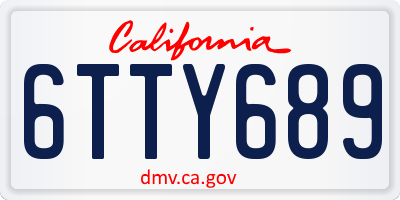 CA license plate 6TTY689