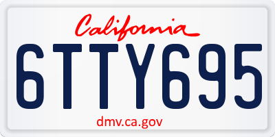 CA license plate 6TTY695
