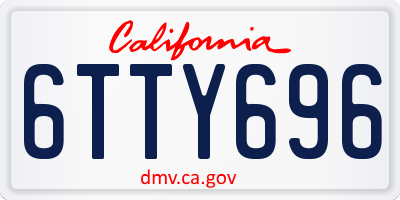 CA license plate 6TTY696