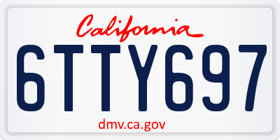 CA license plate 6TTY697