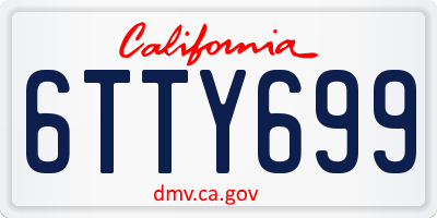 CA license plate 6TTY699