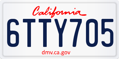 CA license plate 6TTY705