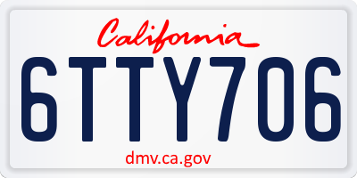 CA license plate 6TTY706