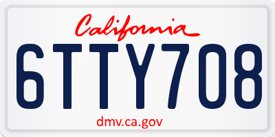CA license plate 6TTY708