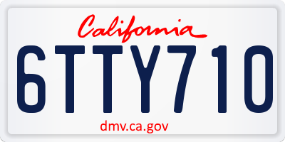 CA license plate 6TTY710