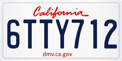 CA license plate 6TTY712