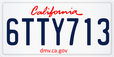 CA license plate 6TTY713