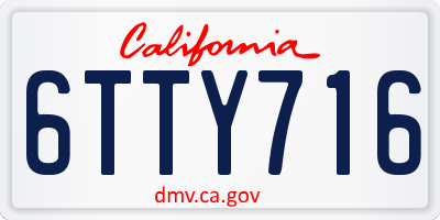 CA license plate 6TTY716