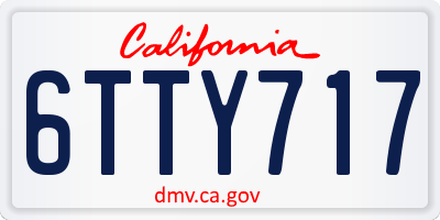 CA license plate 6TTY717