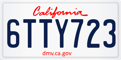 CA license plate 6TTY723