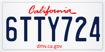 CA license plate 6TTY724