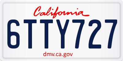 CA license plate 6TTY727