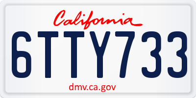 CA license plate 6TTY733