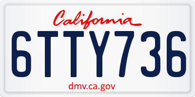 CA license plate 6TTY736