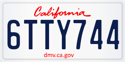 CA license plate 6TTY744