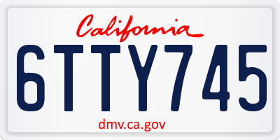 CA license plate 6TTY745