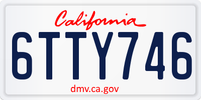 CA license plate 6TTY746