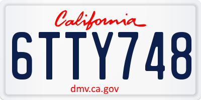 CA license plate 6TTY748