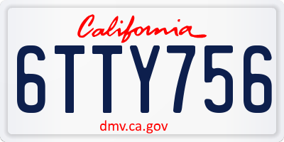 CA license plate 6TTY756