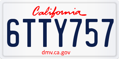 CA license plate 6TTY757