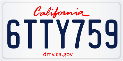 CA license plate 6TTY759