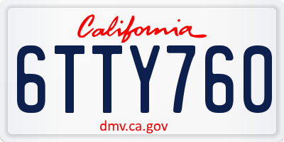 CA license plate 6TTY760