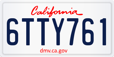 CA license plate 6TTY761
