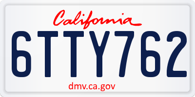 CA license plate 6TTY762