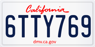 CA license plate 6TTY769