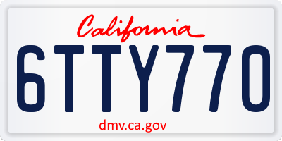 CA license plate 6TTY770