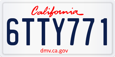 CA license plate 6TTY771