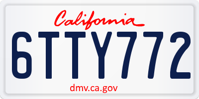 CA license plate 6TTY772