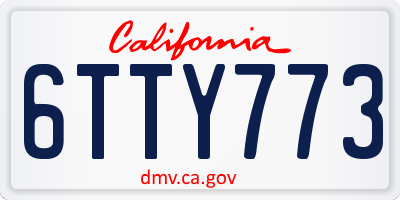 CA license plate 6TTY773