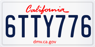 CA license plate 6TTY776