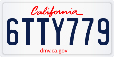 CA license plate 6TTY779