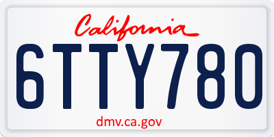 CA license plate 6TTY780