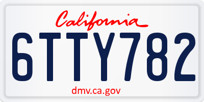 CA license plate 6TTY782