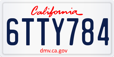 CA license plate 6TTY784