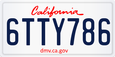 CA license plate 6TTY786